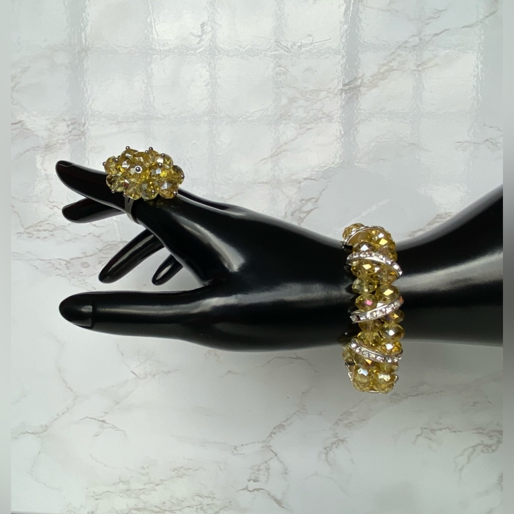 Yellow Necklace + Bracelet + Ring Set - Picture 4 of 10